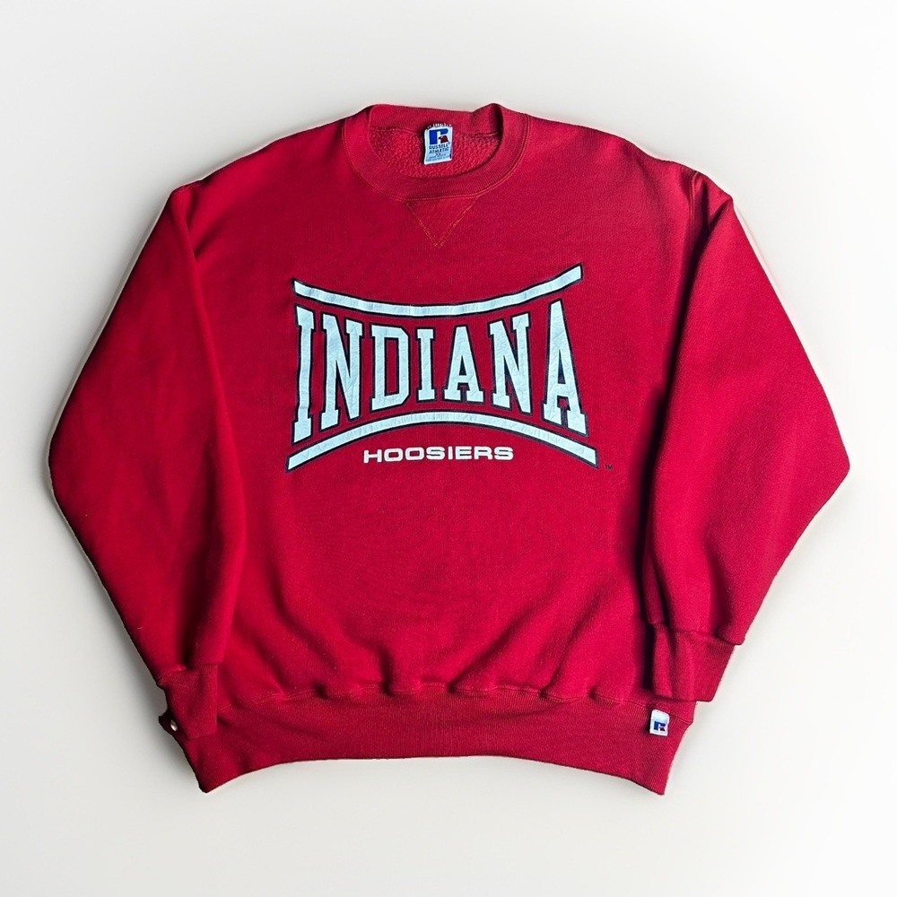 Vintage Russell Athletic Indiana Hoosiers Crewneck Sweatshirt Men XL Red 80s 90s